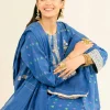 3 Piece - Embroidered Suit - PE25-355 BLOCK PRINT - Image 4